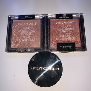 Artist couture & wet and wild highlighter bundle